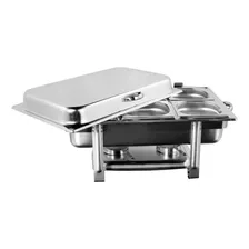 Rechaud Retangular 9l Revomax Em Aço Inox Com 6 Cubas Banho Maria Foto mini 3