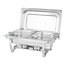 Rechaud Retangular Duplo Inox 2 Cubas 1/2 9,5 L Buffets Az135 Foto  mini 1