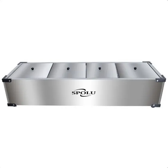 Rechaud Térmico 4 Cubas Linha 220v Inteiro Em Inox Spolu Foto 1