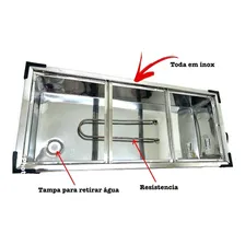 Rechaud Termico Eletrico 4 Cubas Inox Self Service Buffet 220V Foto mini 4