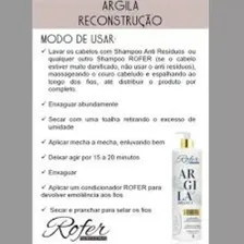 Reconstrução Capilar 500ml Argila Branca Rofer Foto mini 3
