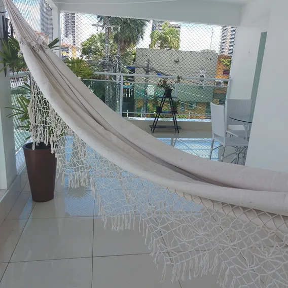 Rede Belezas Do Ceará Luxo Premium Gigante 100% Algodão Cor Bege Crua Foto 1