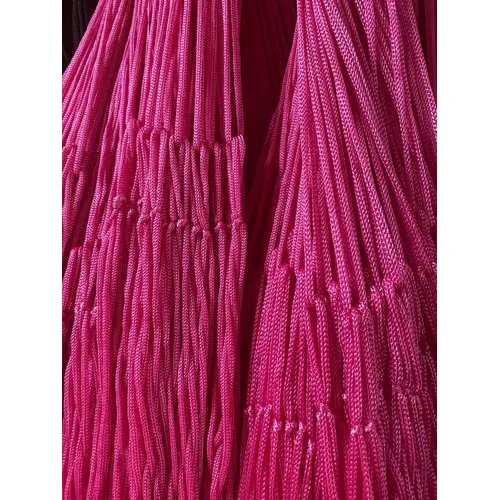 Rede De Descanso Dormir Nylon Tarrafa Camping Resistente Cor Rosa Foto 1