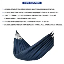 Rede De Dormir Descanso Gigante Casal Algodão Tradicional TYJR Cor Rede Descanso Casal Azul Foto mini 2