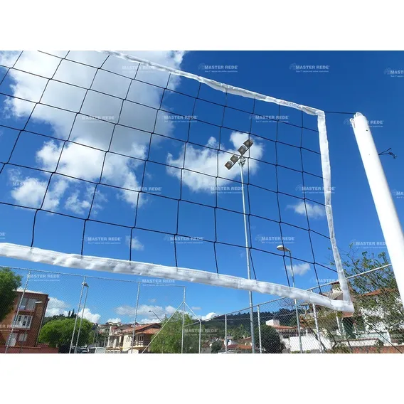 Rede Volei Quadra - Nylon - 4 Faixas Sintéticas - Master Cor Branco Foto 1