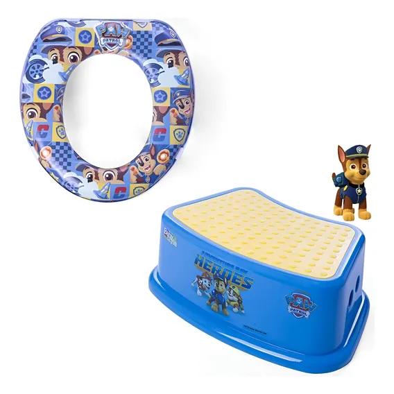 Redutor Assento Sanitario Degrau Antiderrapante Infantil Cor Azul Menino Patrulha Canina Foto 1