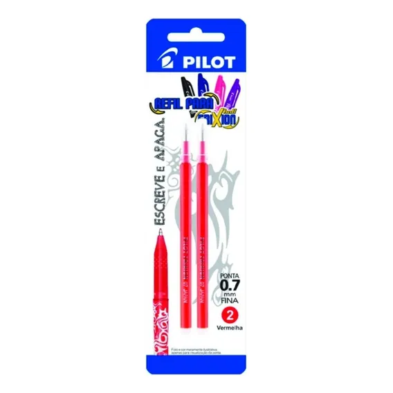 Refil Caneta Pilot Frixion Ball Apaga Com Calor Vermelho2uni Foto 1