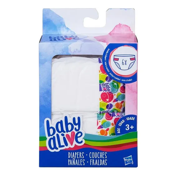 Refil De Fralda Baby Alive - 6 Fraldas - Hasbro Foto 1