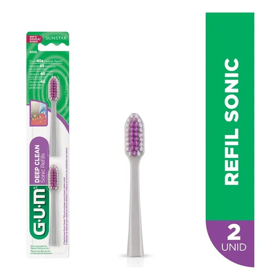 Refil Escova Dental Gum Sonic Deep Clean - 2 Unid Foto 1