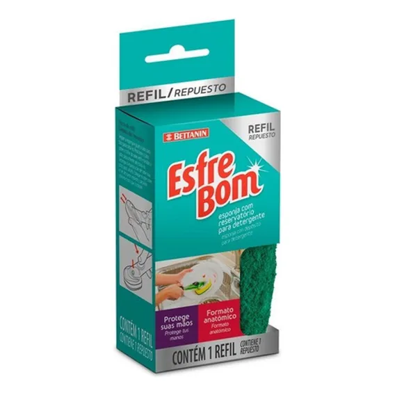 Refil Esponja Para Dispenser Esfrebom Lava Louça Panela Copo Foto 1