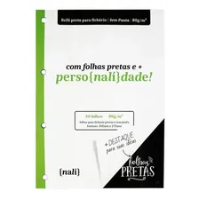Refil Fichário A4 Nalí 80g Preta 30fls Sem Pauta Foto  mini 1