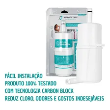 Refil Filtro Hidrofiltos Refil Purificador Gioviale Compatível com Purificador Gioviale Lorenzetti Carvão Ativo Cor Branco Glaciar Foto mini  3