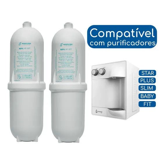 Refil Filtro Purificador Água Compatível Soft Everest Kit 2 Foto 1