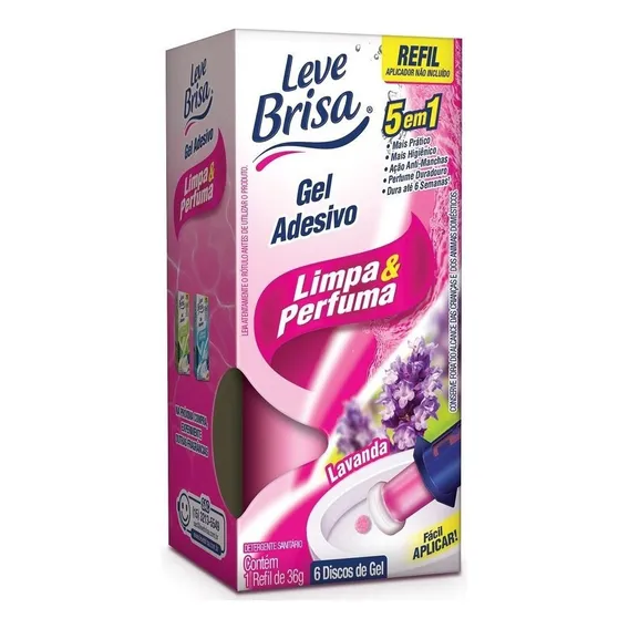 Refil Leve Brisa Gel Adesivo Sanitário Lavanda 6 Aplic Foto 1