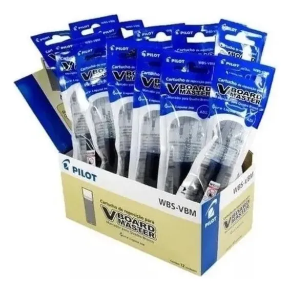 Refil Marcador De Quadro Branco Pilot - Cx-12 Cor Azul Foto 1