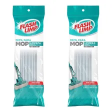 Refil Mop Rodo Magico Limpeza Geral Flash Limp - Kit Com 2 Foto mini 1