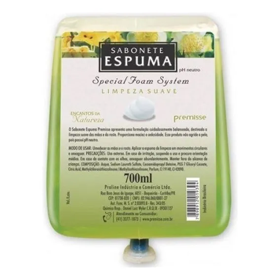 Refil Sabonete Espuma Encanto Natureza 700ml Premisse C10200 Foto 1