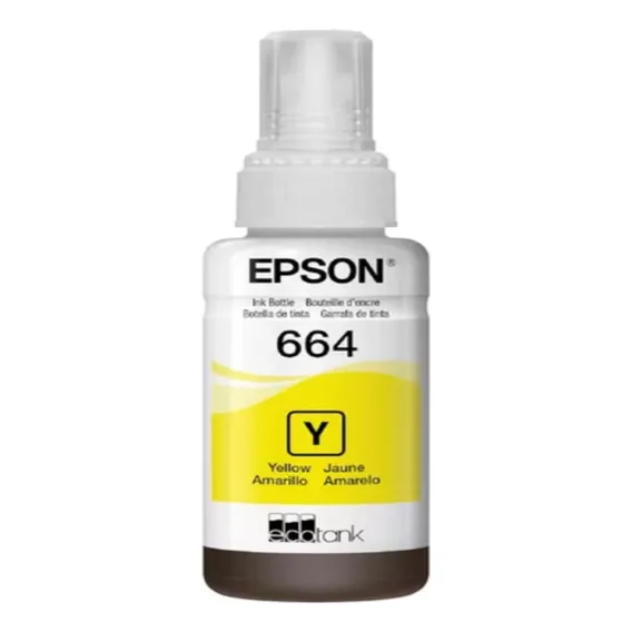 Refil Tinta Para Epson Ecotank T664 Cores 70ml Tinta Amarelo Foto 1
