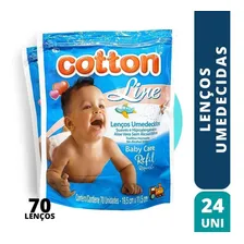 Refil Toalha Lenço Umedecido Cotton Line 24 Uni Full Foto  mini 1