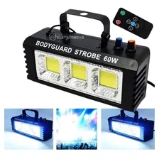 Refletor Canhão Strobo 60w Com 3 Leds Branco E Controle Foto mini 4