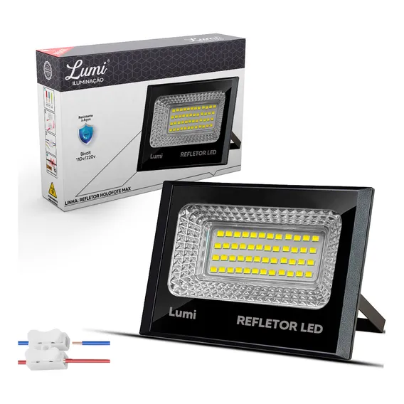 Refletor De Led Holofote 50w Prova Dágua Branco Frio Foto 1