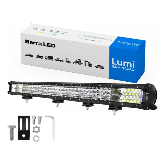 Refletor Farol De Barra Automotivo 540w 180 Leds Luz Branca 6000k Foto 1