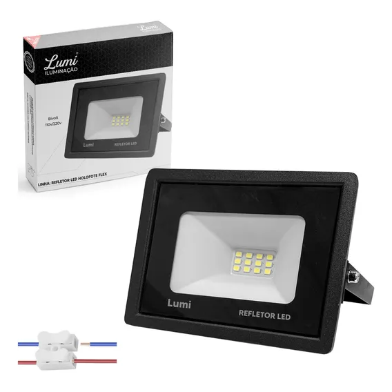 Refletor Holofote 20w Led Branco Frio Bivolt Slim Lumi Foto 1