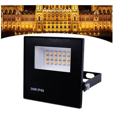 Refletor Holofote Led 30w Bivolt Prova Dágua Branco Quente Carcaça Preto Luz Branco-quente 127/220v Foto mini 1