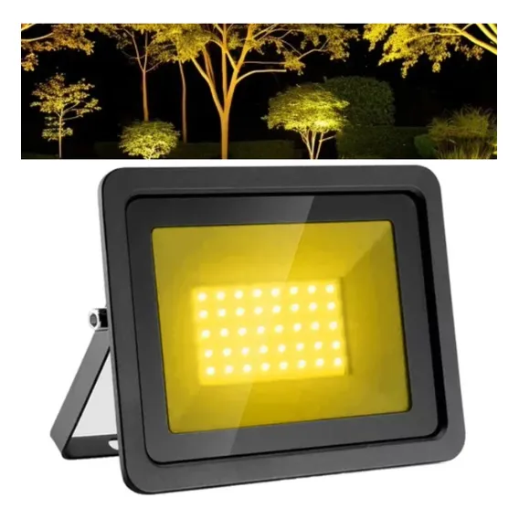 Refletor Holofote Led 30w Branco Quente Ip65 Foto 1