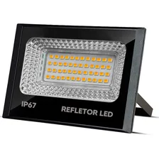 Refletor Holofote Led 30w Quente Cor da carcaça Preto Foto  mini 1