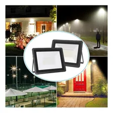 Refletor Holofote Led 50w 3000k Branco Quente Bivolt Carcaça Preto Luz Branco-quente 110v/220v Foto mini  3