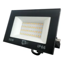 Refletor Holofote Led 50w 3000k Branco Quente Bivolt Carcaça Preto Luz Branco-quente 110v/220v Foto  mini 1