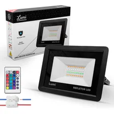 Refletor Holofote Led Rgb Colorido Controle 100w Multicores Foto  mini 1