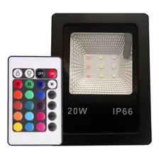 Refletor Holofote Led Rgb Multicores 20w Ip66 Com Controle Foto mini 1