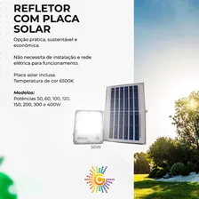 Refletor Holofote Solar Luminária Led 60w Externo Potente Foto mini 4