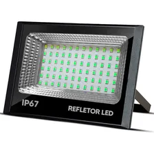 Refletor Led 100w Holofote Bivolt Prova Dágua Ip66 Verde Foto mini  2
