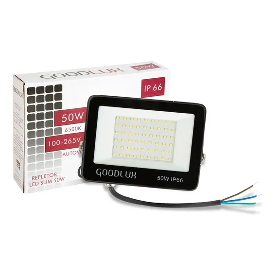 Refletor Led 50w Bivolt Branco Frio 6500k Goodlux Foto 1