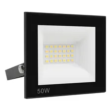 Refletor Led 50w Holofote Bivolt Prova Dágua Ip66 Luz Quente Carcaça Preto Luz Branco-quente 110v/220v (bivolt) Foto mini 1