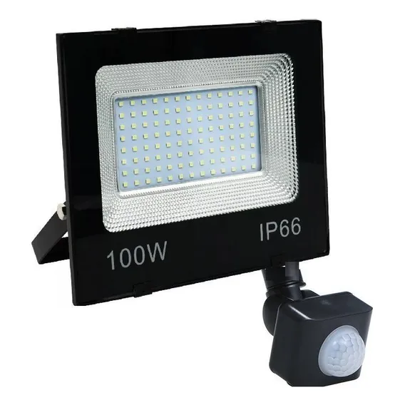 Refletor Led Holofote Sensor Presença Fotocélula Bivolt 100w Foto 1