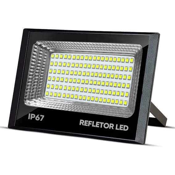 Refletor Led Smd 200w Holofote Prova Dágua Bivolt Luz Branco Foto 1
