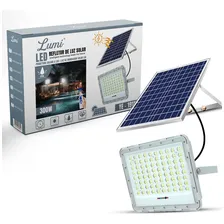 Refletor Led Solar 200w Holofote Com Placa Ip67 Acendimento Automático Lumi Foto mini 1