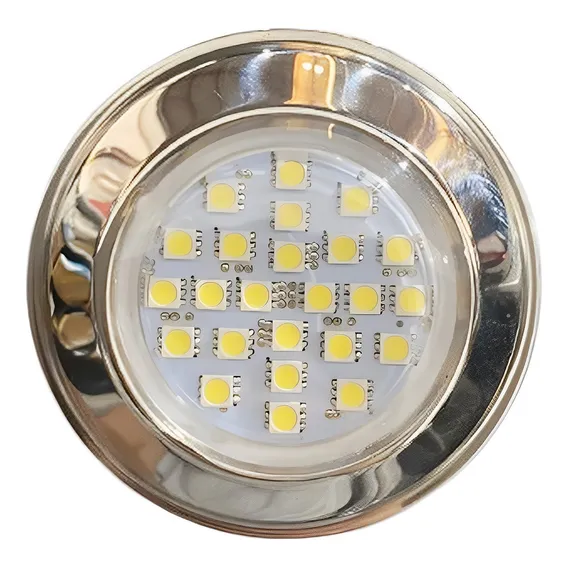 Refletor Power Led Piscina 5w Inox 316 Branco Quente Brustec Foto 1