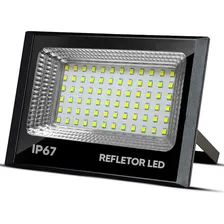 Refletor Slim Led 100w Bivolt Preto A Prova D'água Foto mini 1