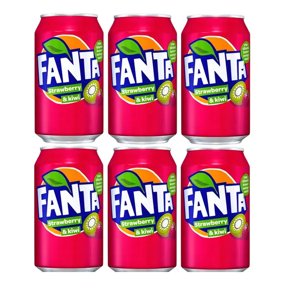 Refrigerante Fanta Morango E Kiwi - Kit Com 6 Latas 355ml Foto 1