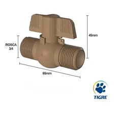 Registro Esfera Tigre Borboleta Rosca 3/4 Pvc Marrom Foto mini  2