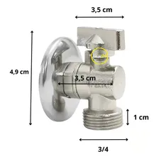 Registro Esfera Torneira Metal Alavanca Máquina Lavar Roupa Foto mini  2