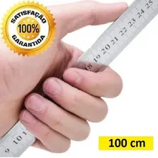 Régua 100cm 1m 40 Polegadas Aço Inox Projetista Profissional Foto mini 3