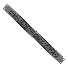Régua 12 Tomadas 10a Luminos Regua De Energia Metal Rack 19 Cor Preto 110v-220v Foto mini  2