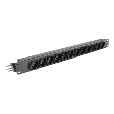 Régua 12 Tomadas 10a Luminos Regua De Energia Metal Rack 19 Cor Preto 110v-220v Foto  mini 1