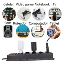 Régua 5 Tomadas Bivolt Com Proteção, Chave E Led Foto mini 3